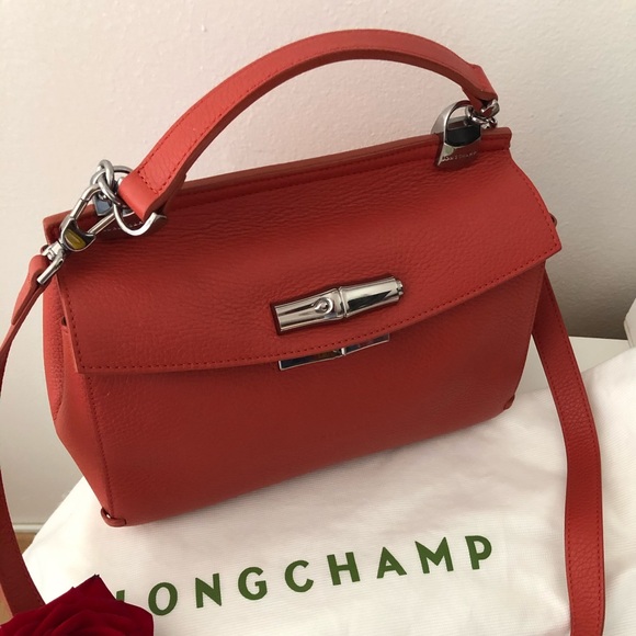 Longchamp top handle shoulder bag red. - Picture 7 of 8